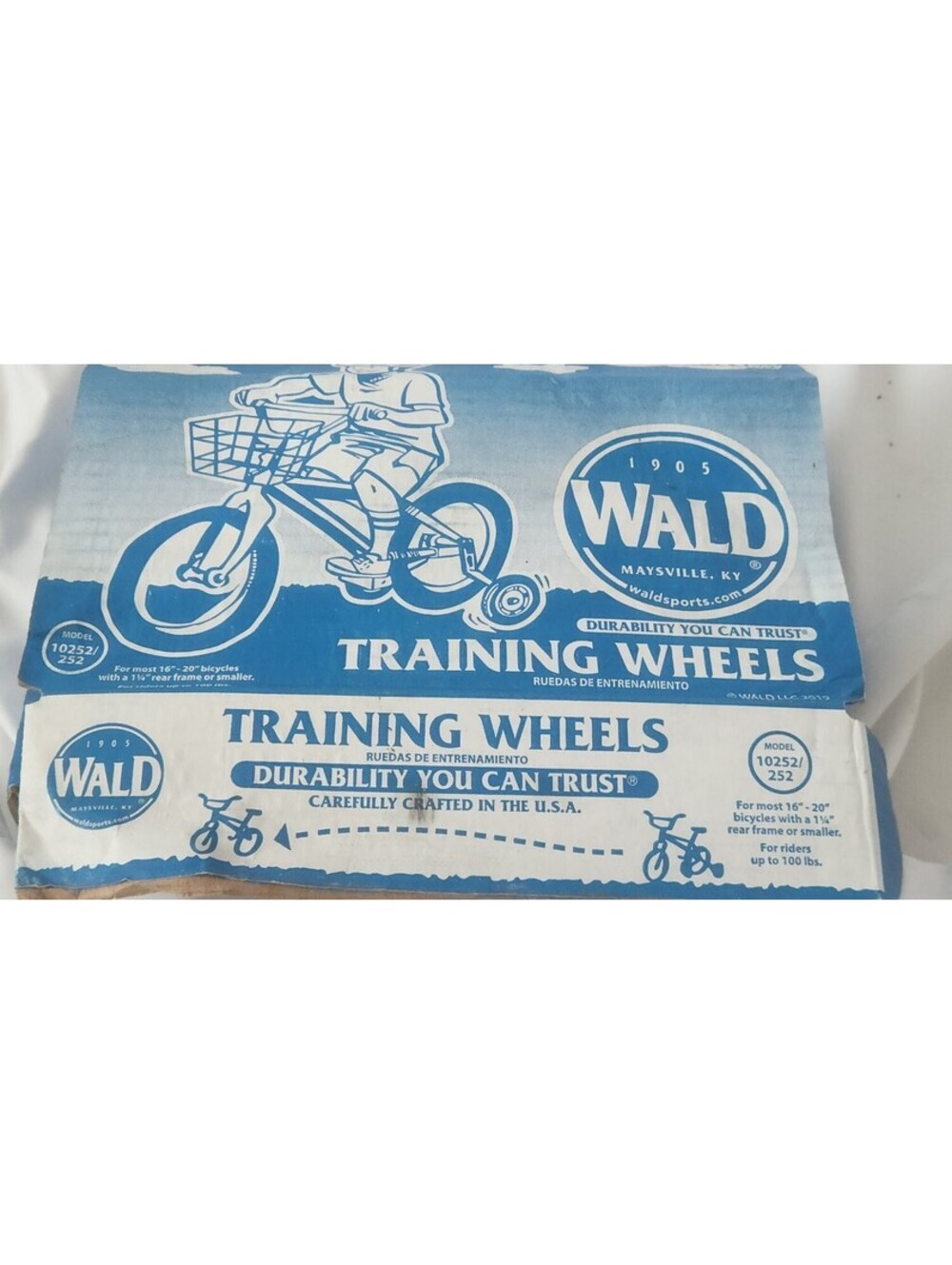 Wald 10252 Bicycle Training Wheels 40.6 Cm Support Arms NIB